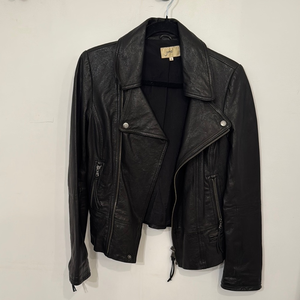 June Black Leather Jacket